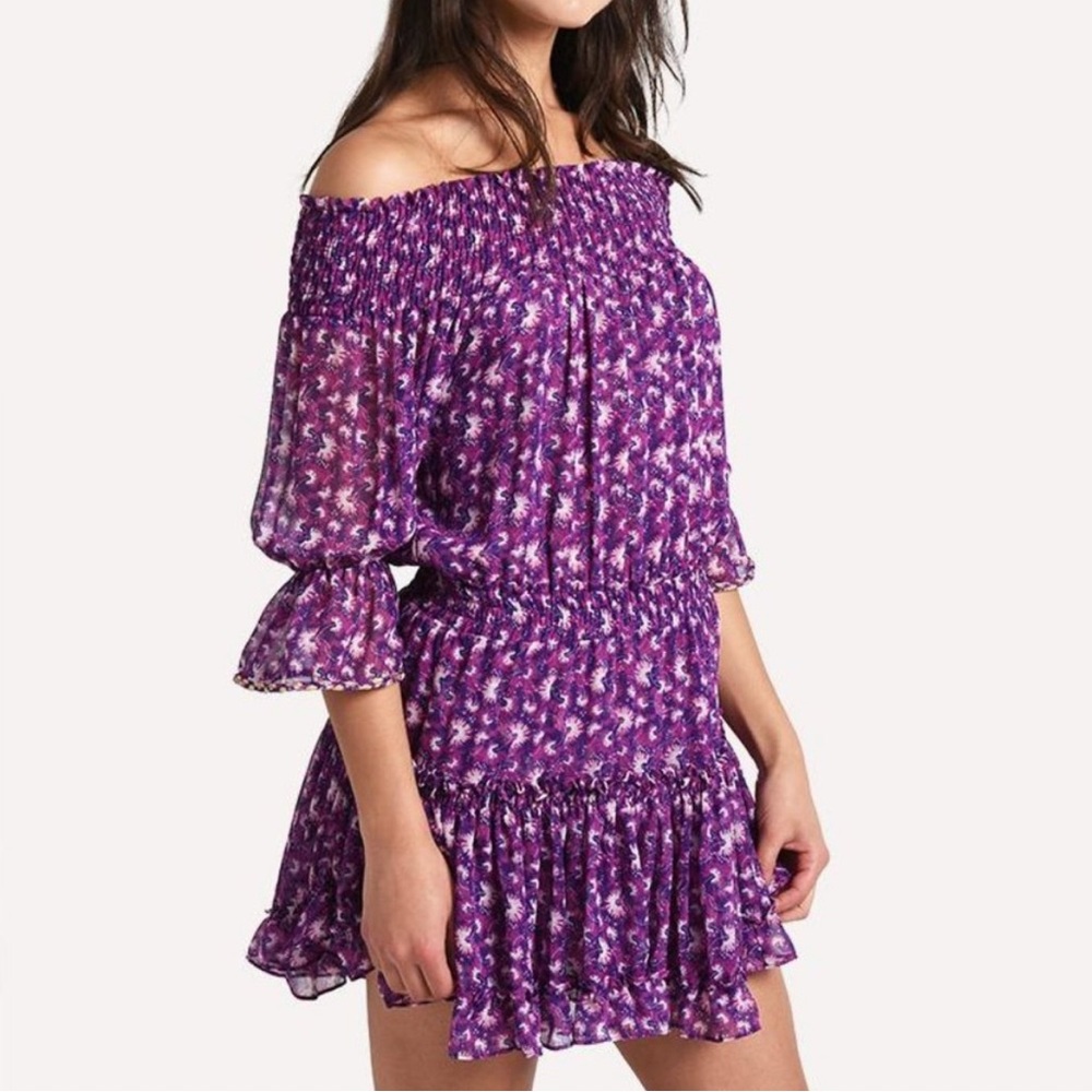 Floral Off-Shoulder Purple Misa LA Dress